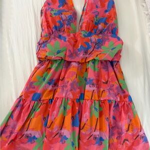 Vibrant Floral Halter Dress